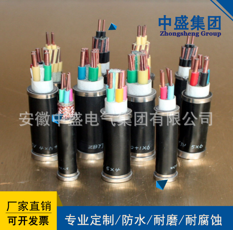 安徽中盛電纜組合電纜VCP22-301 YJV 2*2.5+KVVP2*1.0+SYV-75-7